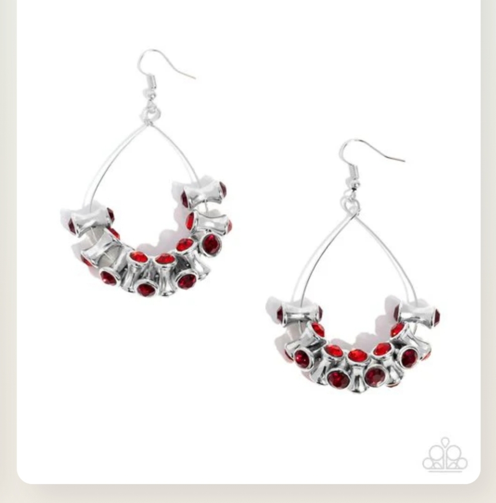 Courageous Chandelier Red Earrings Fishhook SALE  NWT